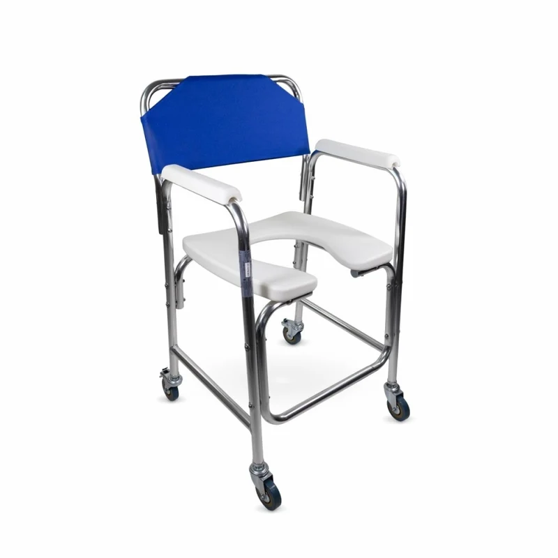 Silla para WC | Ruedas | Reposabrazos | Aluminio | Azul | Manzanares | Mobiclinic