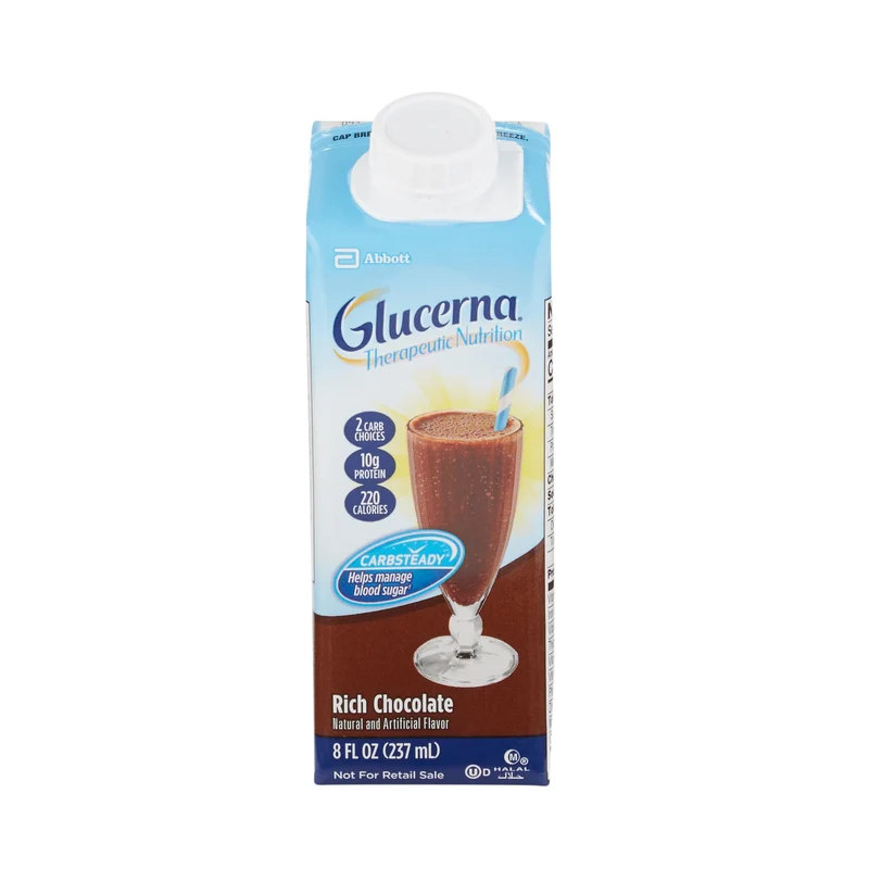 Glucerna Rich Chocolate Therapeutic Nutrition Shake Oral Supplement, 8-oz Carton, Abbott Nutrition 64929, 1 Count