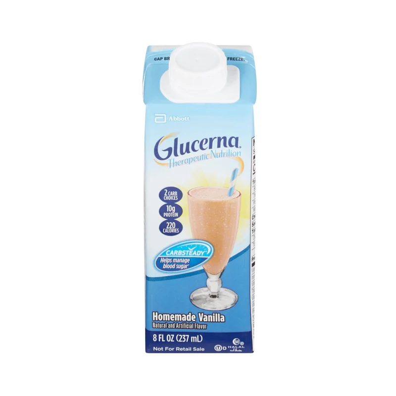 Glucerna Therapeutic Nutrition Shake Vanilla Oral Supplement, 8 oz. Carton, Abbott Nutrition 64922, 1 Count