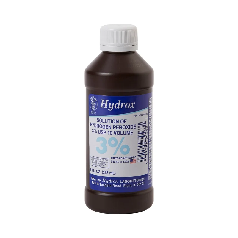 Hydrox Hydrogen Peroxide Antiseptic, 8 oz. Bottle, McKesson Brand HDX-D0011, 1 Count