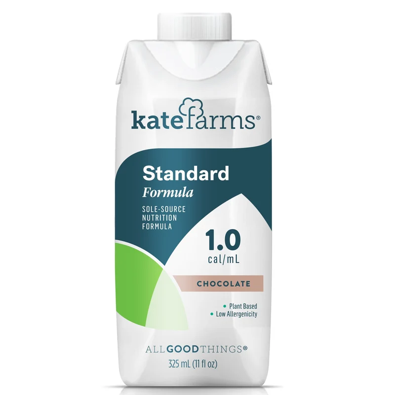 Kate Farms Standard 1.0 Oral Supplement / Tube Feeding Formula, Chocolate Flavor, 11 oz. Carton, Kate Farms 851823006690, 12 Count