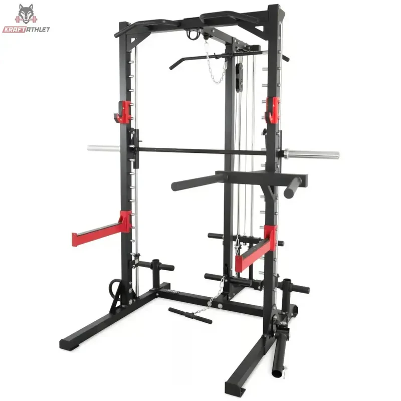 Multipower und Rack RM10 Deluxe mit Lat und Row Attachment Titanium Strength Evolution